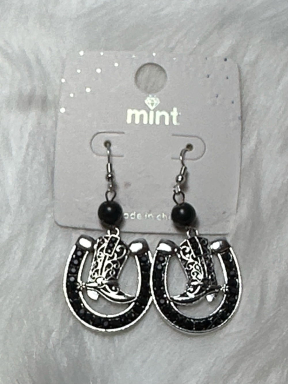 Horseshoe Cowboy Boots Earrings for Pierced Ears NWOT